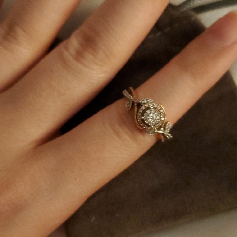 Ring size 4 sterling silver &rose gold
